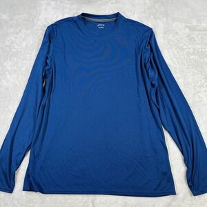 BCG Mens Blue Performance Long Sleeve Athletic Training Shirt Size Medium